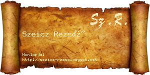 Szeicz Rezső névjegykártya